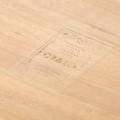 フェイク金ゴールドタロットシレ結婚ンズ アクリル招待状 (レイダウン)