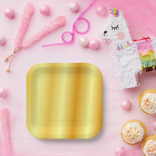 フェイク金ゴールドテンプレートエレガントトレンディー ペーパープレート (パーティー)