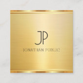 フェイク金ゴールドテンプレートエレガントモダンプロフェッショナル スクエア名刺 (正面)