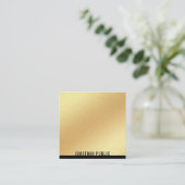 フェイク金ゴールドテンプレートプロフェッショナルエレガントトレンディー スクエア名刺 (スタンド正面)