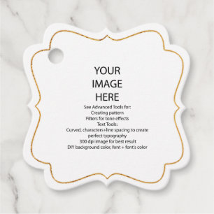 フェイク金ゴールドトリム、DIYカスタムファンシースクエアラベル フェイバータグ