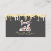 フェイク金ゴールドドリップ裁縫機花 名刺 (正面)