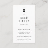 フェイク金ゴールドドレス型枠 Seamstress Tailor Designer 名刺 (裏面)