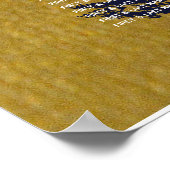 フェイク金ゴールドネイビー青モノグラム結婚の座席表 ポスター (角)