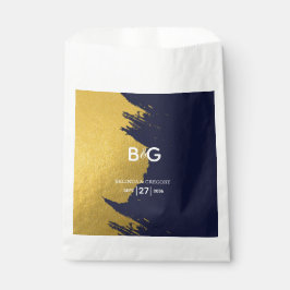 フェイク金ゴールドネイビー青モノグラム結婚ズ フェイバーバッグ