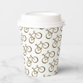 フェイク金ゴールドバイクパターン自転車サイクリングパーティー 紙コップ (正面)