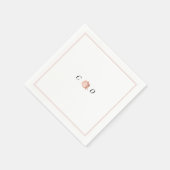 フェイク金ゴールドバラモノグラム結婚ミニマル スタンダードカクテルナプキン (角)