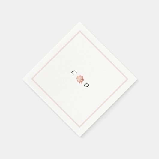 フェイク金ゴールドバラモノグラム結婚ミニマル スタンダードカクテルナプキン (角)