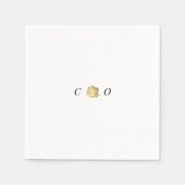 フェイク金ゴールドバラ白黒ミニマ結婚リスト スタンダードカクテルナプキン (正面)