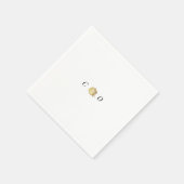 フェイク金ゴールドバラ白黒ミニマ結婚リスト スタンダードカクテルナプキン (角)