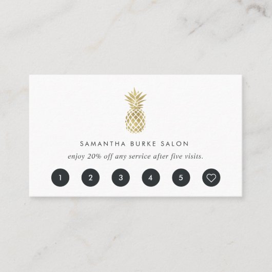 フェイク金ゴールドパイナップルロイヤリティカード ロイヤリティカード (正面)