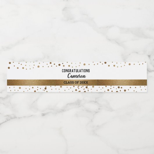 フェイク金ゴールドパーソナライズされた科カスタム学年 ペットボトルラベル (シングルラベル)