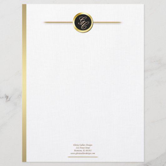 フェイク金ゴールドパーソナライズされた頭 レターヘッド (正面)