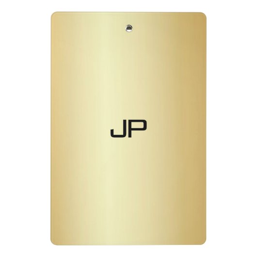 フェイク金ゴールドパーソナライズされた Monogramテンプレート ミニクリップボード (裏面)