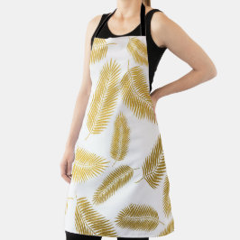 フェイク金ゴールドパ葉ームパターン エプロン