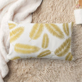 フェイク金ゴールドパ葉ームパターン ランバークッション (ブランケット)