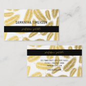 フェイク金ゴールドパ葉ームパターン 名刺 (正面/裏面)