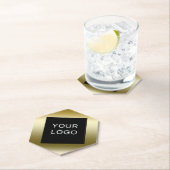 フェイク金ゴールドビジ企業のネスロゴデザイン ペーパーコースター (インサイチュ)