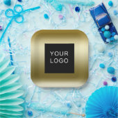 フェイク金ゴールドビジ企業のネスロゴデザイン ペーパープレート (パーティー)