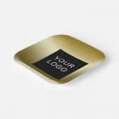 フェイク金ゴールドビジ企業のネスロゴデザイン ペーパープレート (傾斜あり)