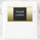 フェイク金ゴールドビジ企業のネスロゴデザイン 長方形シール (バッグ)