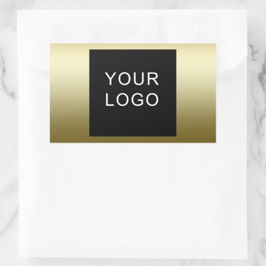 フェイク金ゴールドビジ企業のネスロゴデザイン 長方形シール (バッグ)