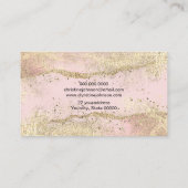 フェイク金ゴールドフォイルのピンクの瑪瑙の背景 名刺 (裏面)