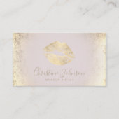 フェイク金ゴールドフォイルの唇メイクアーティスト 名刺 (正面)