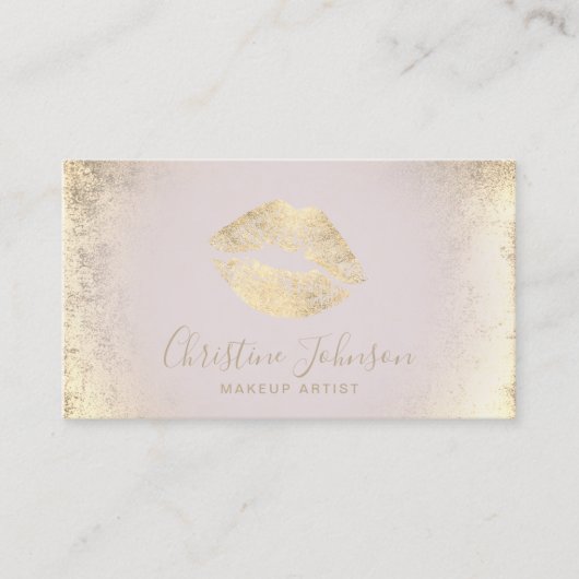 フェイク金ゴールドフォイルの唇メイクアーティスト 名刺 (正面)