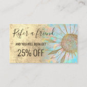 フェイク金ゴールドフォイルひまわり紹介カード 名刺 (正面)