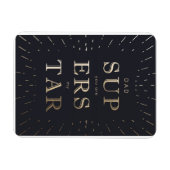 フェイク金ゴールドフォイルパパはスーパースター父の日 マグネット (横)