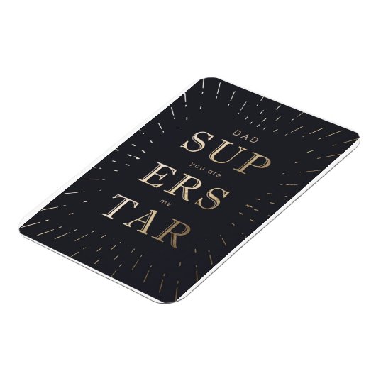 フェイク金ゴールドフォイルパパはスーパースター父の日 マグネット (左側)