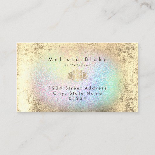 フェイク金ゴールドフォイルフェイクグリッター虹 名刺 (裏面)