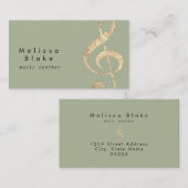 フェイク金ゴールドフォイル三連ビジネスカード 名刺 (正面/裏面)