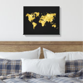 フェイク金ゴールドフォイル世界地図ラグジュアリーギフト キャンバスプリント (インサイチュ (寝室))