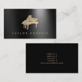 フェイク金ゴールドフォイル効果ピアノビジネスカード 名刺 (正面/裏面)