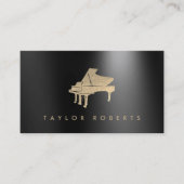 フェイク金ゴールドフォイル効果ピアノビジネスカード 名刺 (正面)