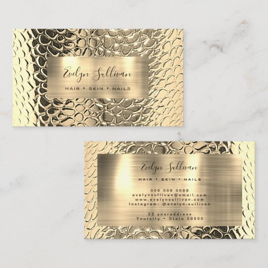 フェイク金ゴールドフォイル動物用肌名刺 名刺 (正面/裏面)