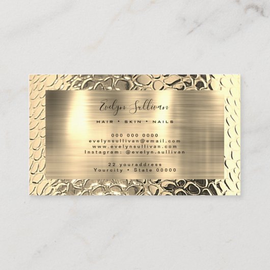 フェイク金ゴールドフォイル動物用肌名刺 名刺 (裏面)