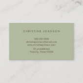 フェイク金ゴールドフォイル蓮のロゴのセージ緑 名刺 (裏面)