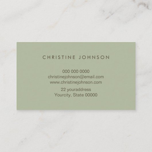 フェイク金ゴールドフォイル蓮のロゴのセージ緑 名刺 (裏面)