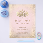 フェイク金ゴールドフォイル蓮のロゴフライヤー チラシ (シングル)