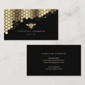 フェイク金ゴールドフォイル蜂の黒 名刺 (正面/裏面)