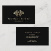 フェイク金ゴールドフォイル蝶ロゴ 名刺 (正面/裏面)