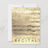 フェイク金ゴールドフォイル音楽リサイタル 招待状 (正面)