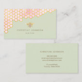 フェイク金ゴールドフォイルbeeのセージの緑 名刺 (正面/裏面)