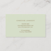 フェイク金ゴールドフォイルbeeのセージの緑 名刺 (裏面)