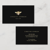 フェイク金ゴールドフォイルbeeジュエルのロゴ 名刺 (正面/裏面)