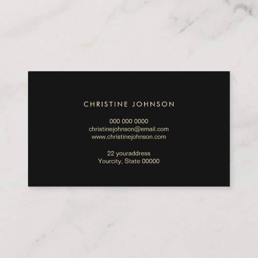 フェイク金ゴールドフォイルbeeジュエルのロゴ 名刺 (裏面)