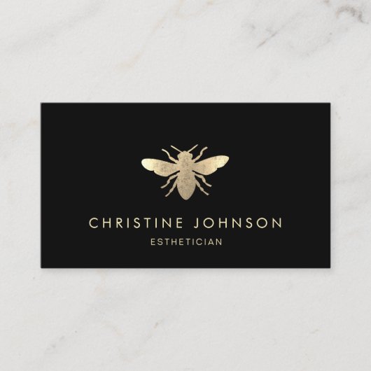 フェイク金ゴールドフォイルbeeロゴ 名刺 (正面)